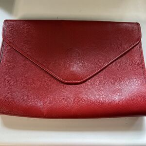 Fendi Vintage Red Leather Large Envelope Clutch bag